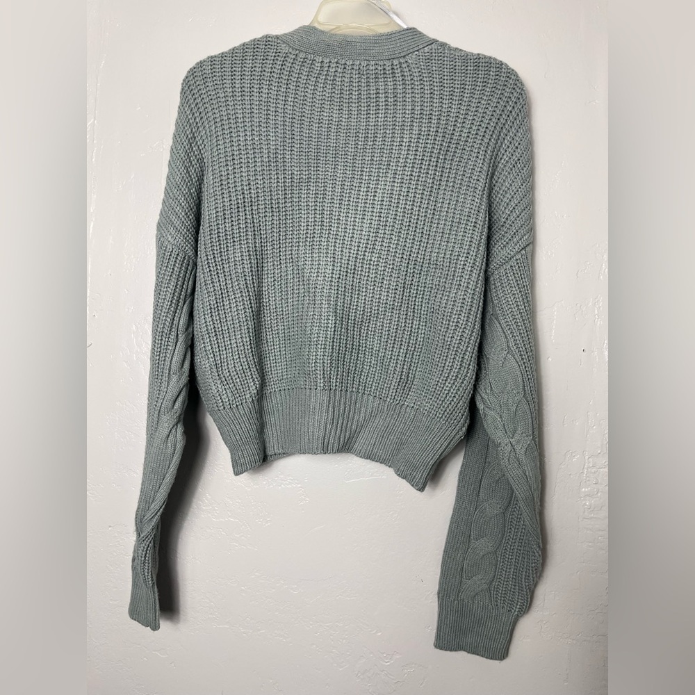 Love Tree Sage Cable Knit Cardigan - Picture 4 of 4